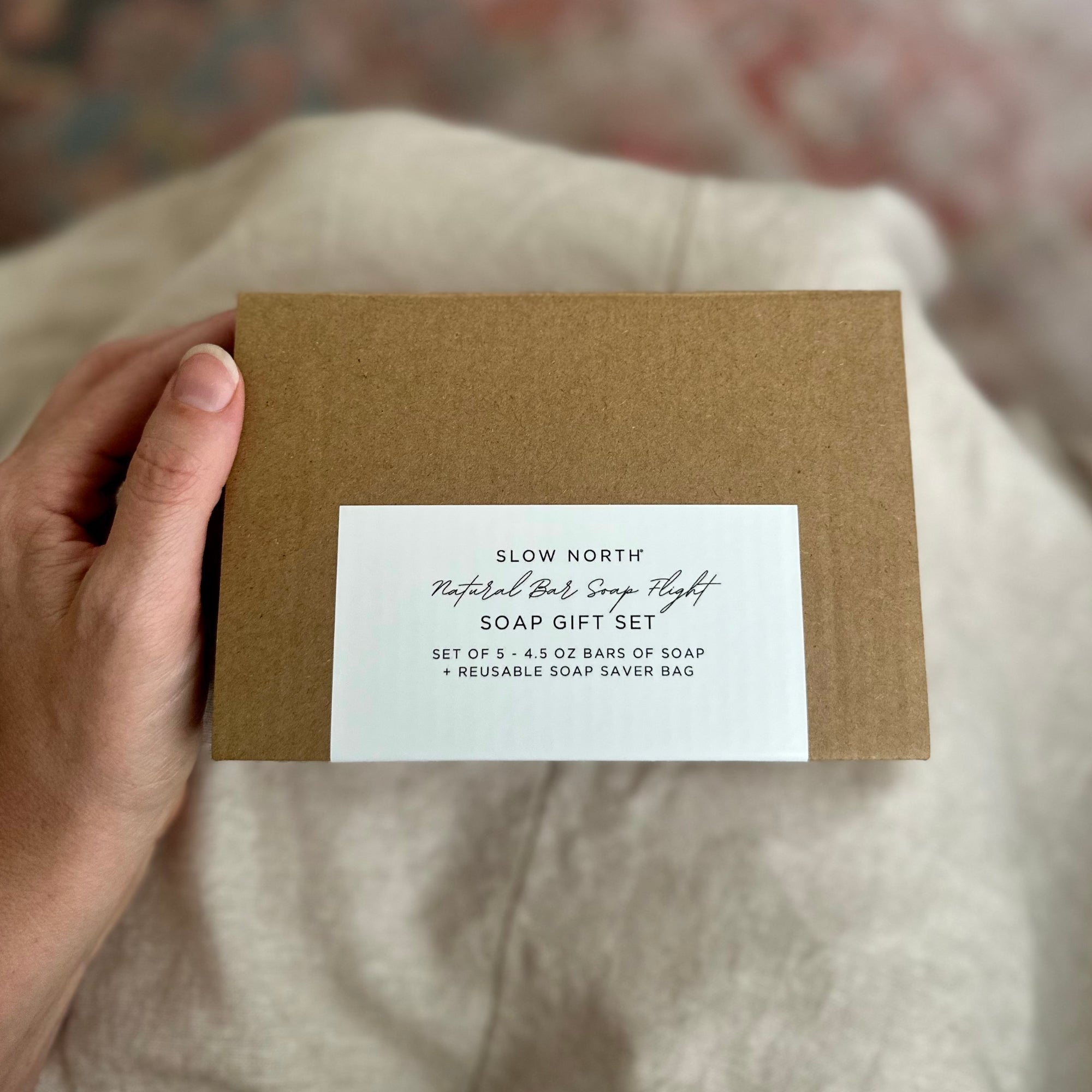 Gift Set of 5 Natural Bar Soaps with Soap Saver Bag
