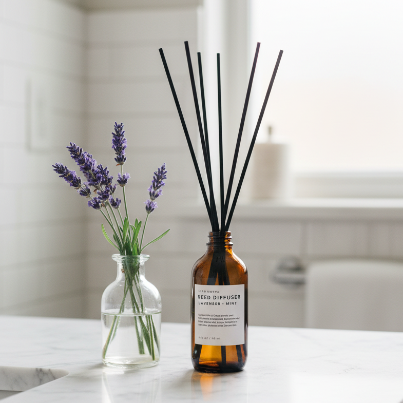 Lavender + Mint Reed Diffuser - natural spa scent for your home