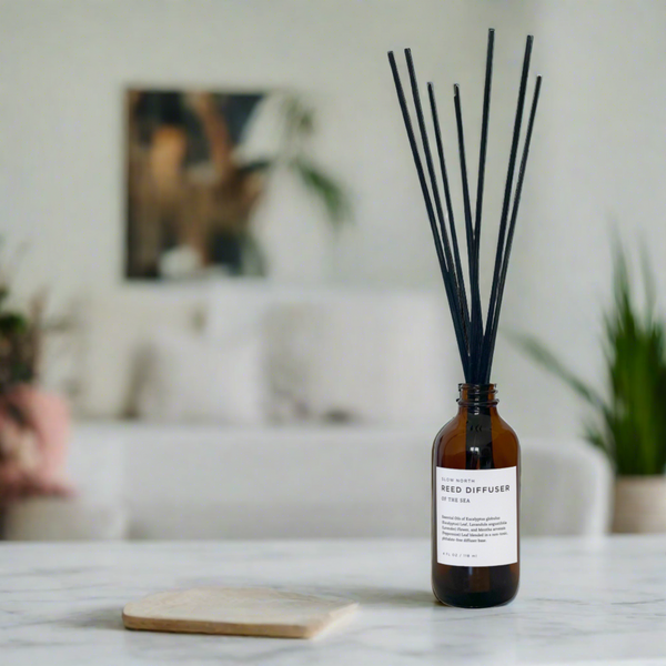 natural home non toxic living reed diffuser in a relaxing scent