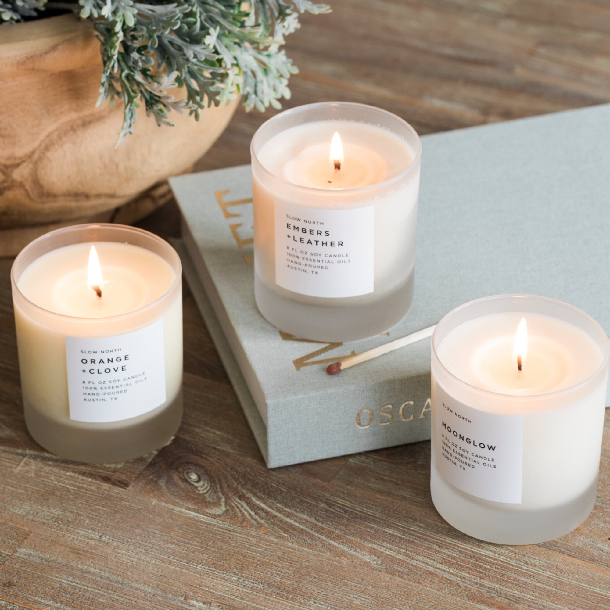 Trio of 3 cozy candles