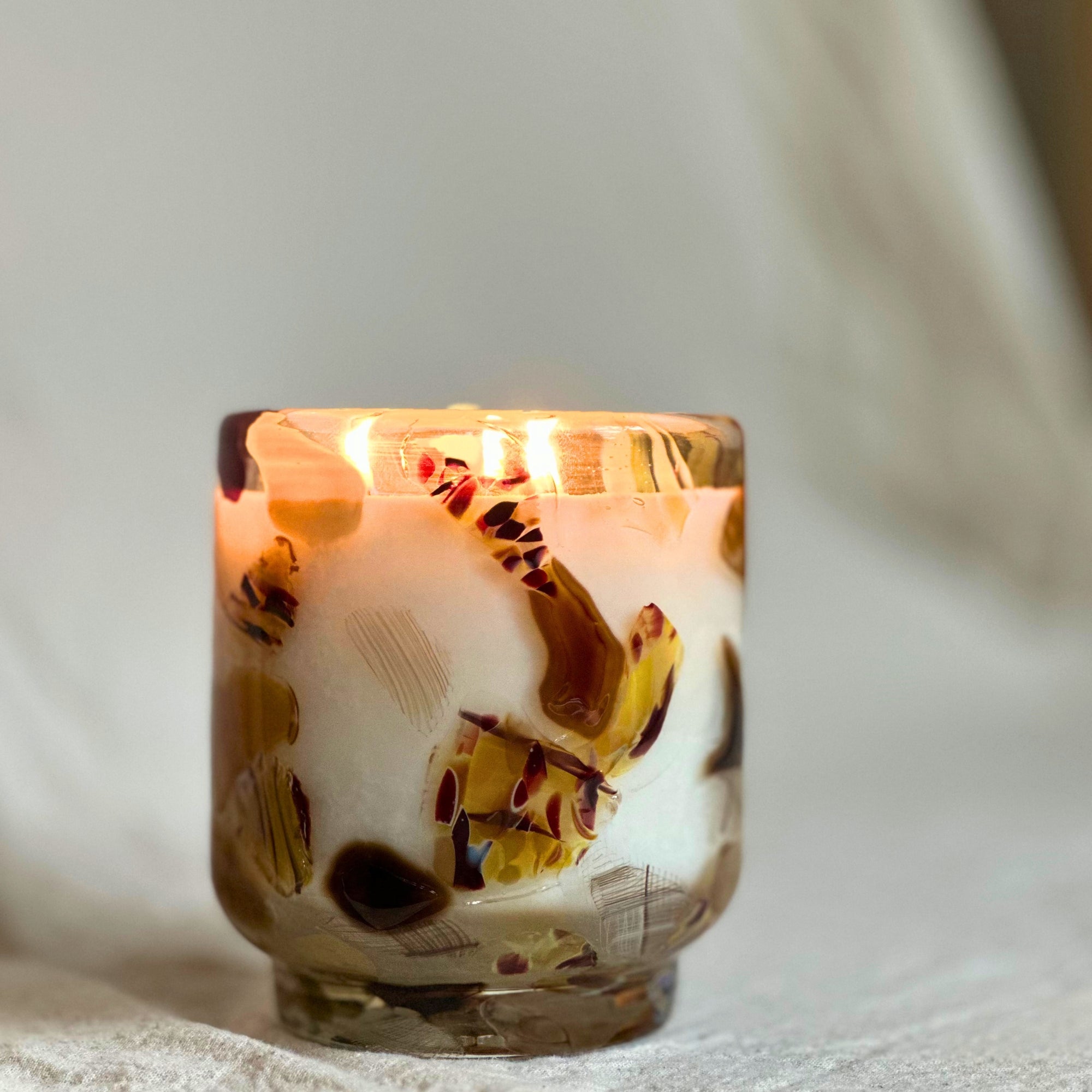 handblown glass candle