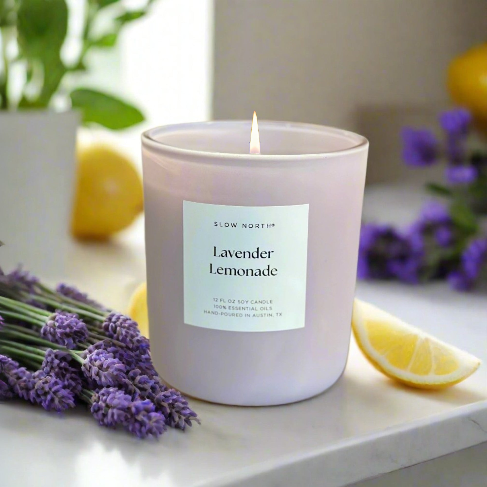 Essential Oil candle in Summer Scent Lavender and Lemon