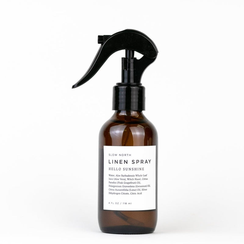 Linen Spray - Hello Sunshine in 4 ounce amber bottle by Slow North
