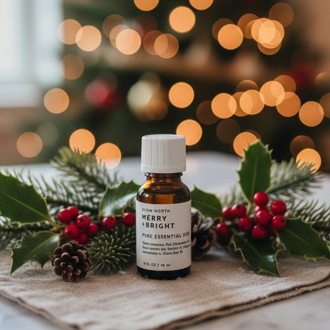 essential oil diffuser blend witting by holly on a linen napkin