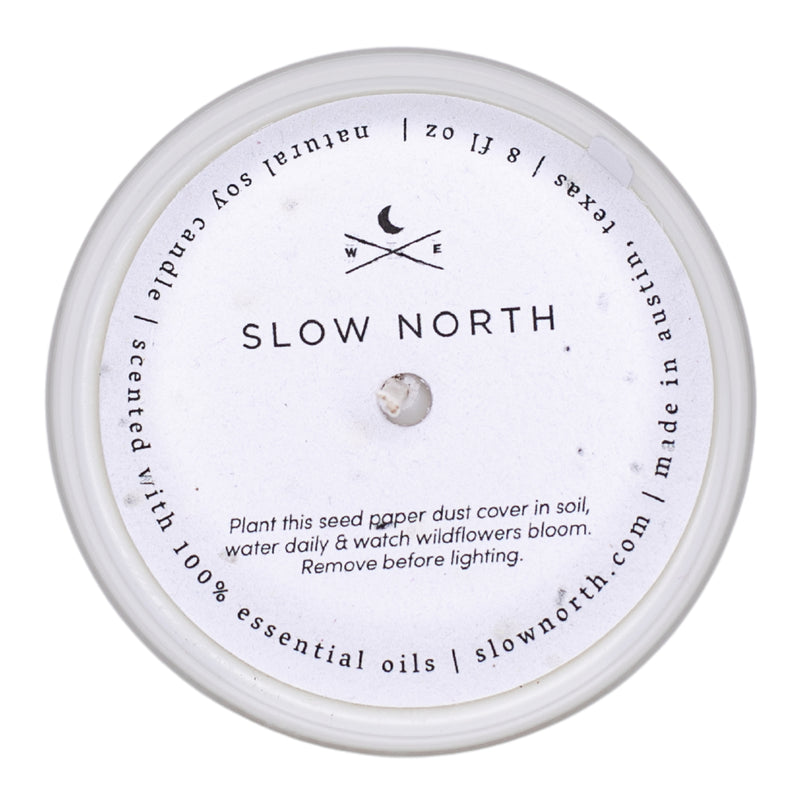Shangri-La, a natural essential oil soy candle by Slow North