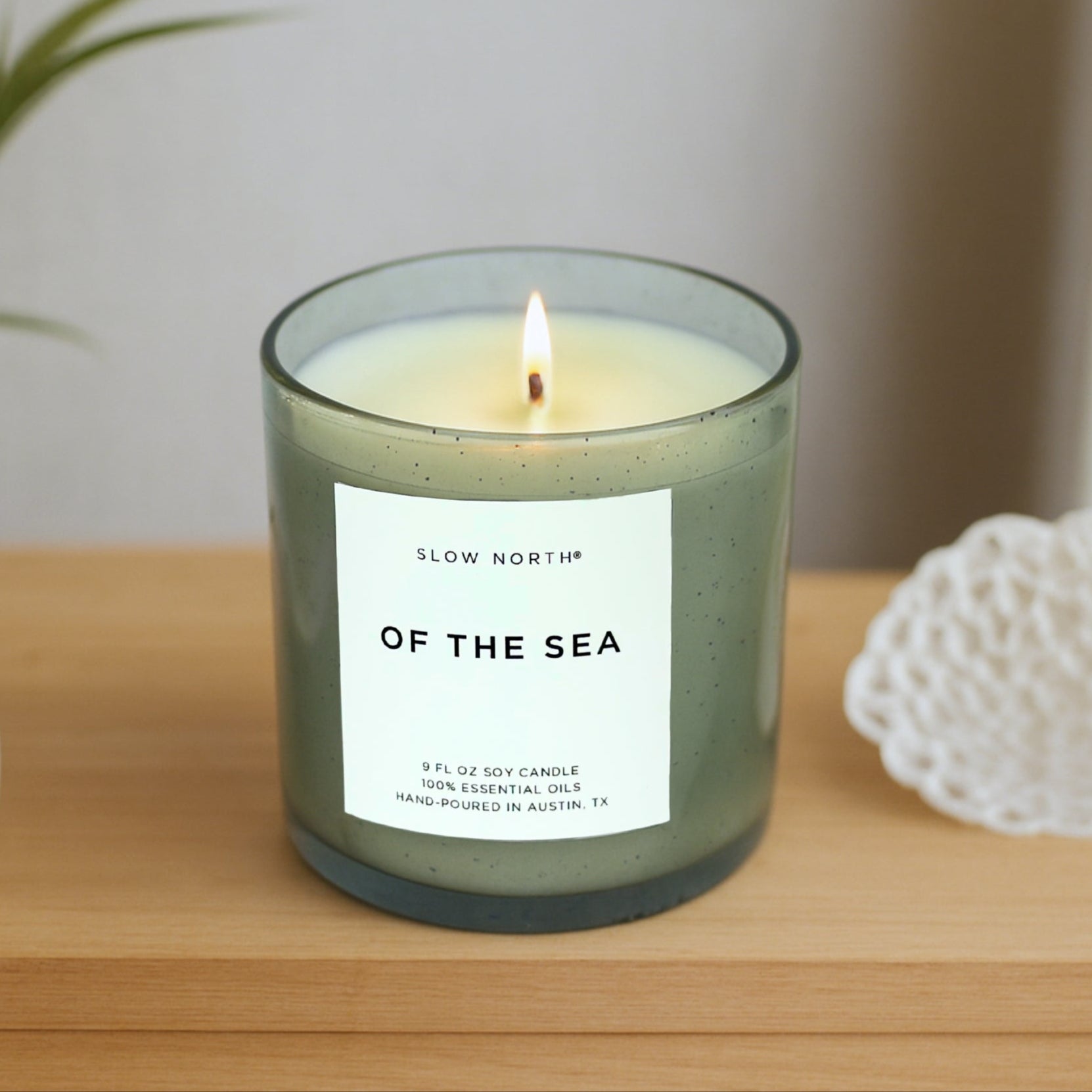 Smokey Blue Soy candle with essential oils by Slow North