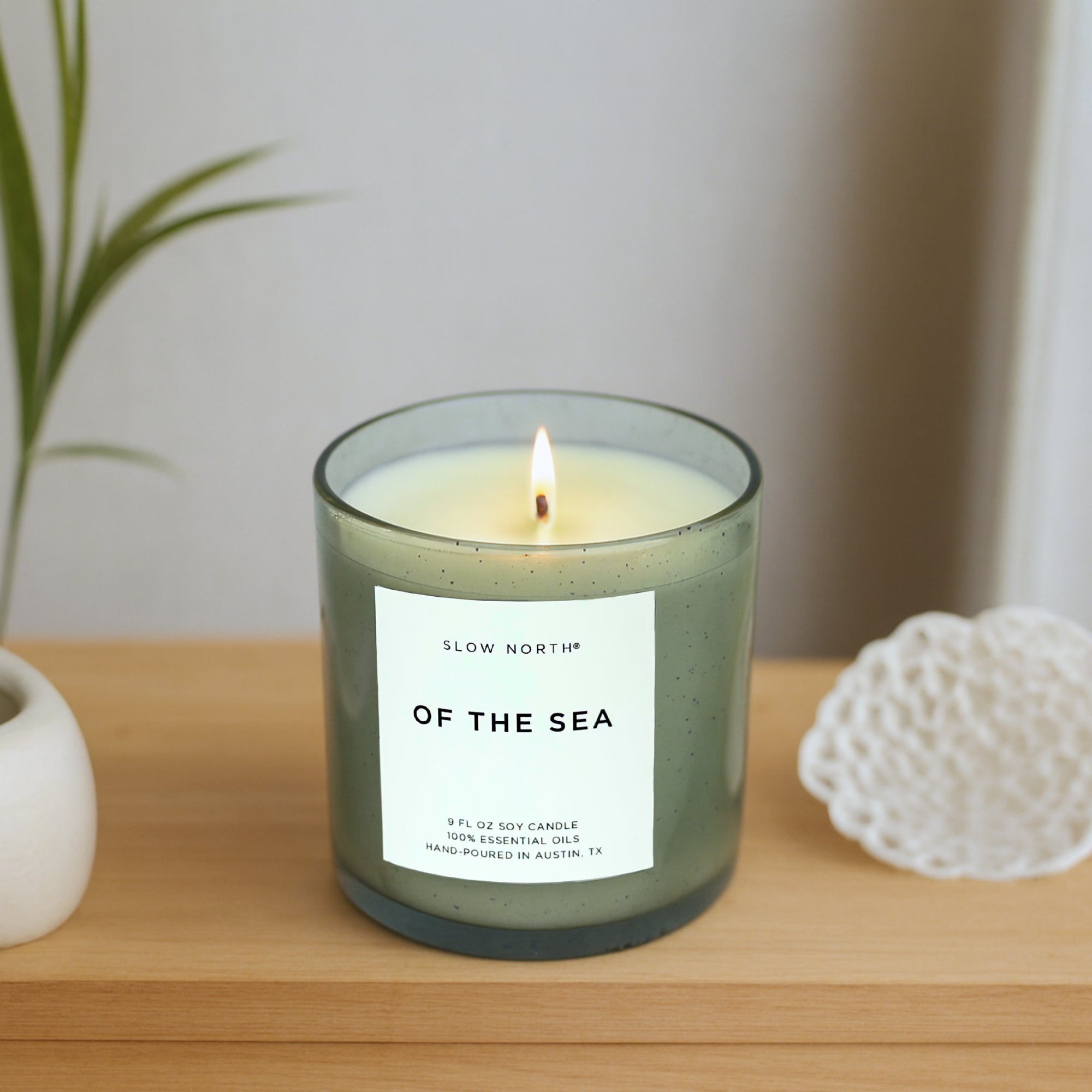 Smokey Blue Soy candle with essential oils by Slow North