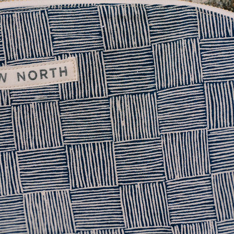 black and white cross hatch pattern on cotton canvas fabric, slow north haystack patter