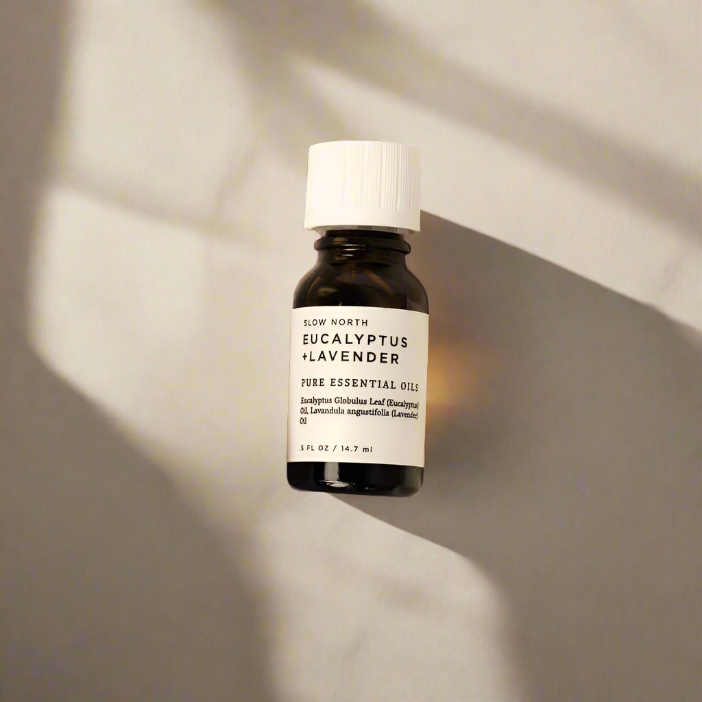 Eucalyptus and lavender 100% pure essential oil blend from Slow North.
