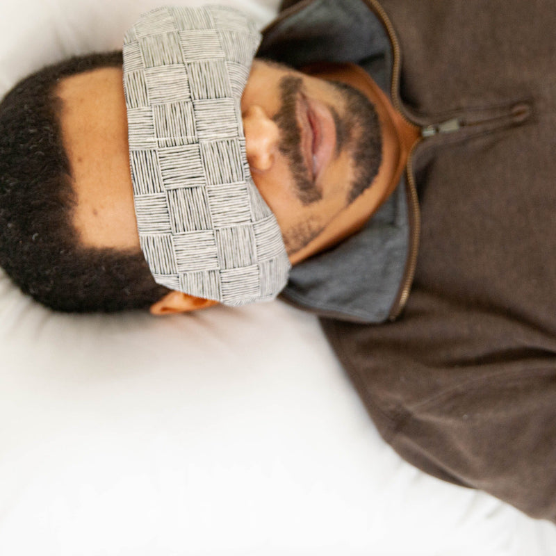 Man with Eye Mask - Haystack pattern on eyes. Made by Slow North