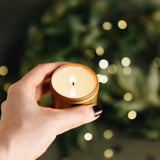 (Seasonal) Mini-Candle - 2 oz soy wax in gold tin by Slow North