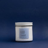Laundry Powder - Eucalyptus + Lavender in clear 14 ounce glass jar with white lid by Slow North