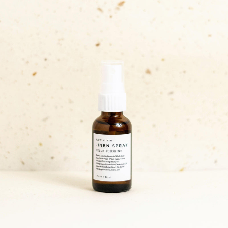 Mini Linen Spray - Hello Sunshine in 1 ounce amber bottle by Slow North