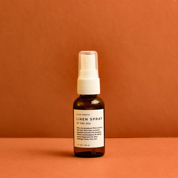 Mini Linen Spray - Of The Sea in 1 ounce amber bottle by Slow North