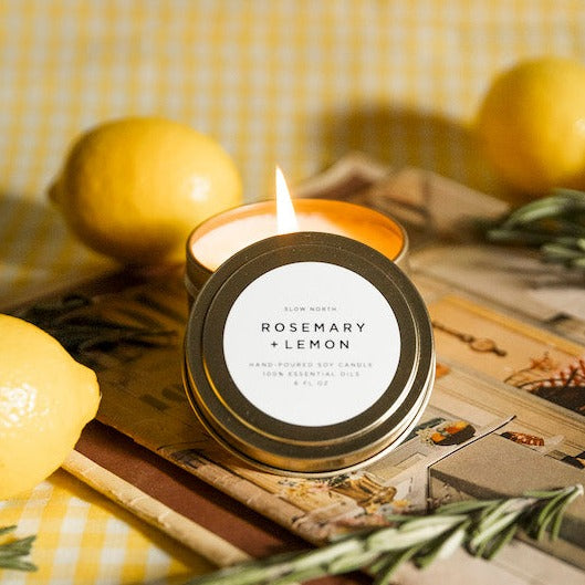 Rosemary + Lemon Mini Soy Candle - Thumbnail 2