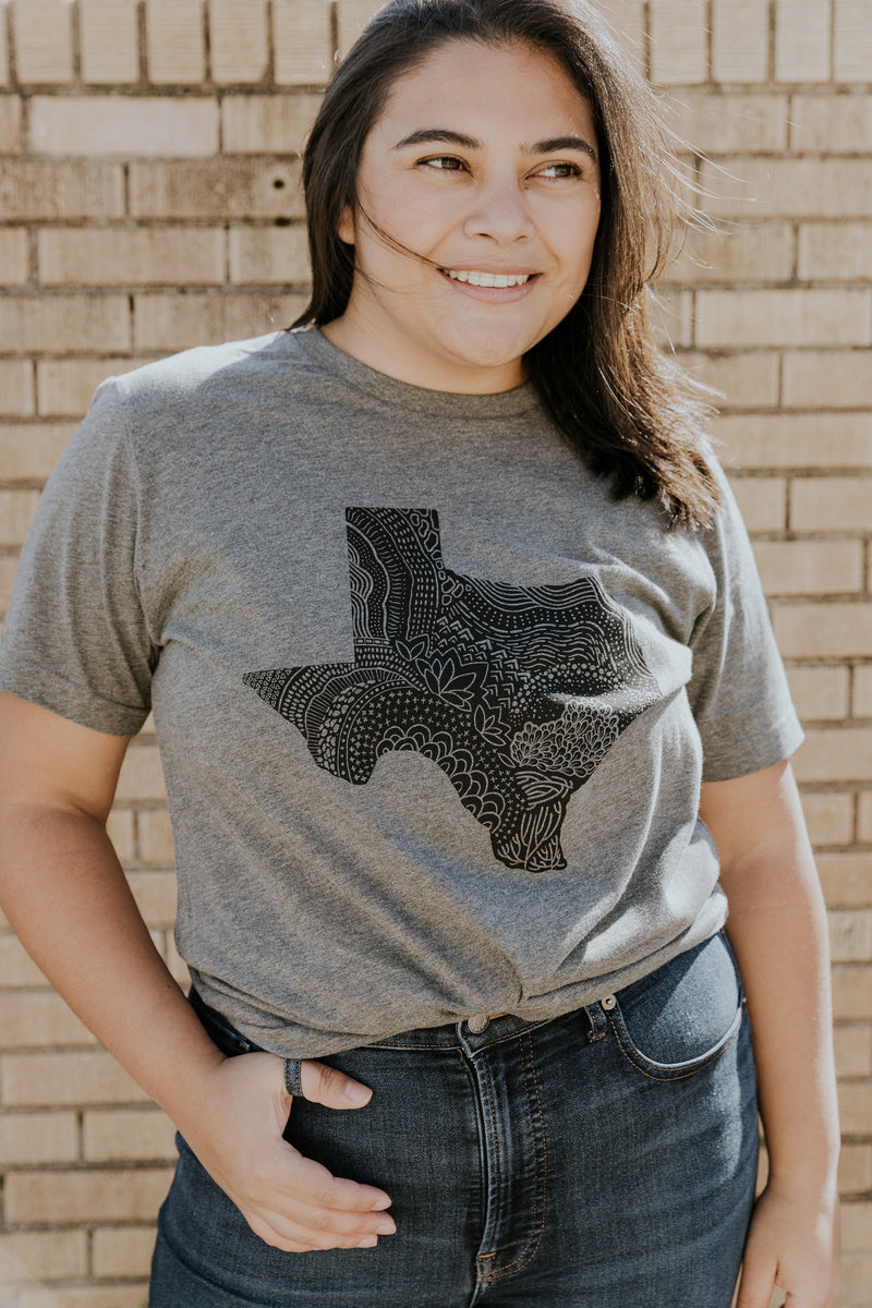 Texas Layers Dark Grey Graphic Tee